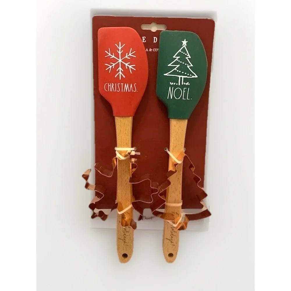 Christmas Cookies Holiday Bake Party Spatula Cookie Cutter Set Snowflake Tree